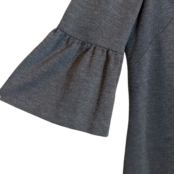Harold’s Dark Gray 3/4 Length Bell Sleeve Shift Knee Length Dress Women’s Size 6 - Picture 3 of 7